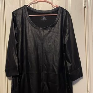 Black faux leather New York & Company dress